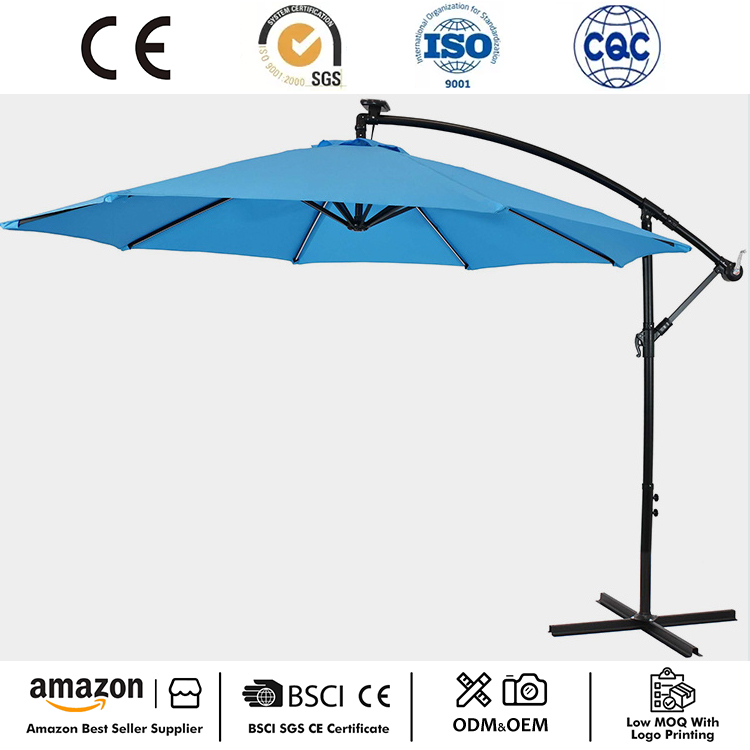 10FT LED Solar Hanging Market Patio Payung