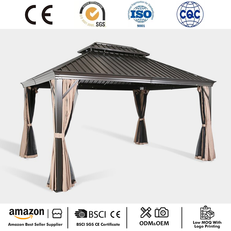 12' x 10' Bingkai Aluminium Hardtop Gazebo