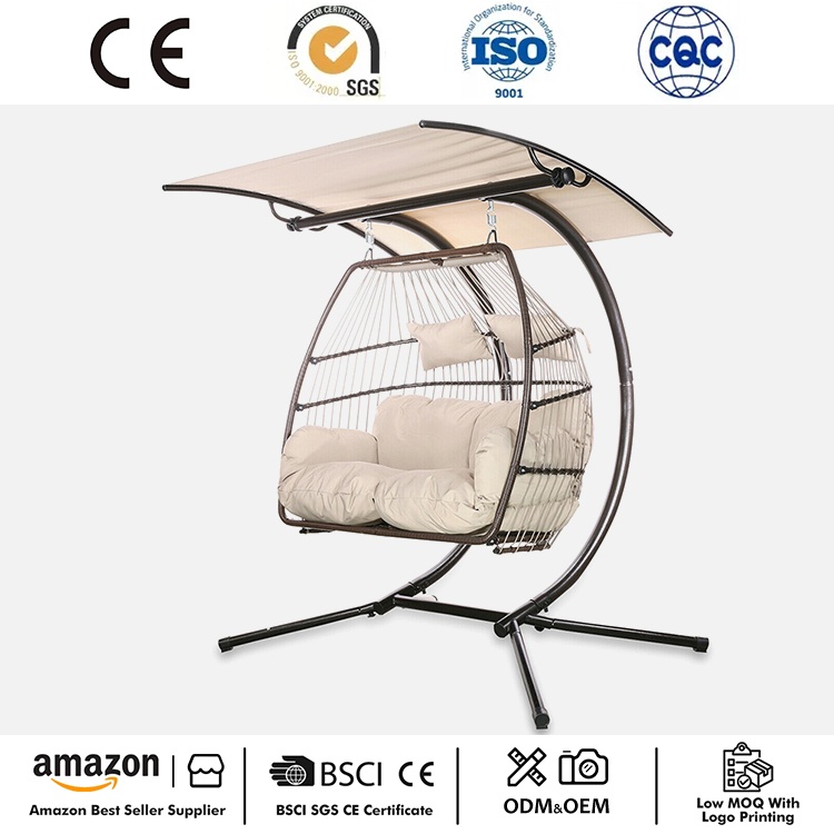 2 Wong Gantung Swing Wicker Egg Kursi