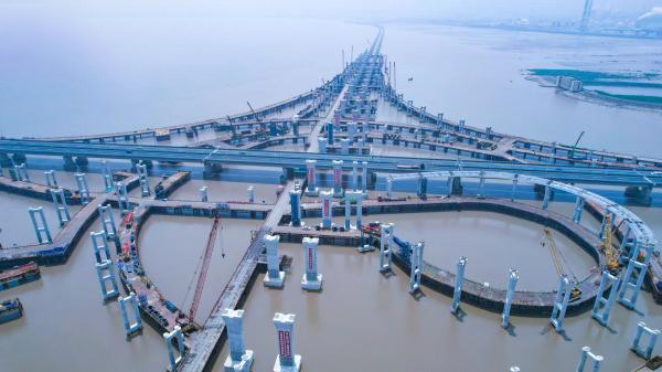 Pondasi tumpukan pungkasan binhai interchange saka Hangyong sawetara line ningbo phase I project rampung