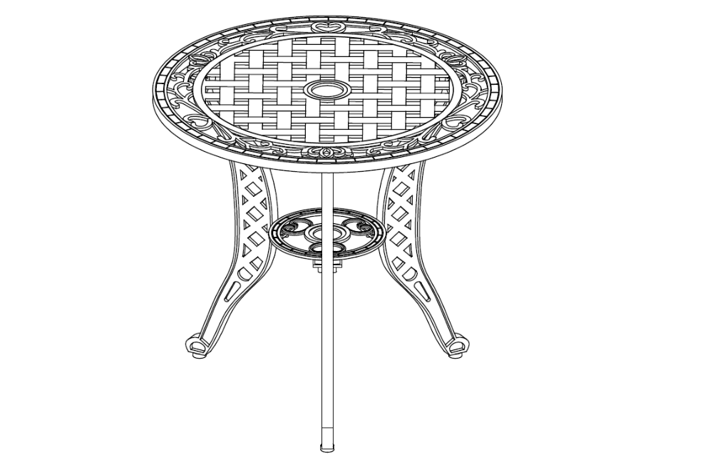 Cast Aluminium 3 Piece Bistro Dining Set ---- Pandhuan Instalasi Tabel