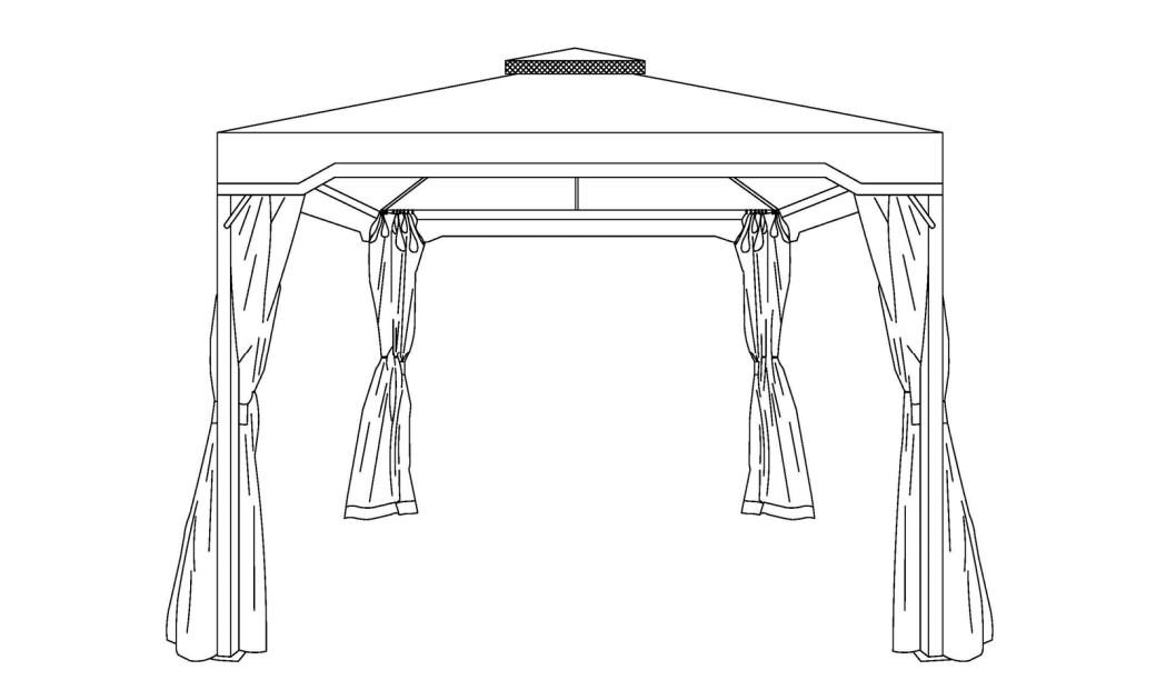 10 ft x 10 ft Pandhuan instalasi Patio Patio