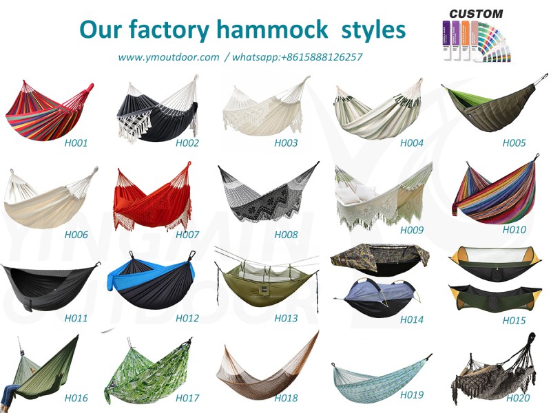 Ymoutdoor ngaturake gear camping kanthi garis anyar hammocks pribadi