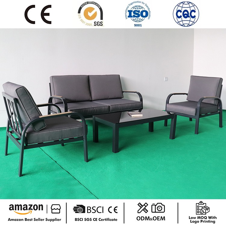 4-Piece Patio Furnitur Aluminium Obrolan Set