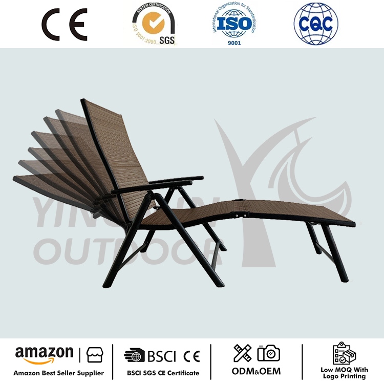 7 Posisi Foldable Aluminium Chaise Lounger