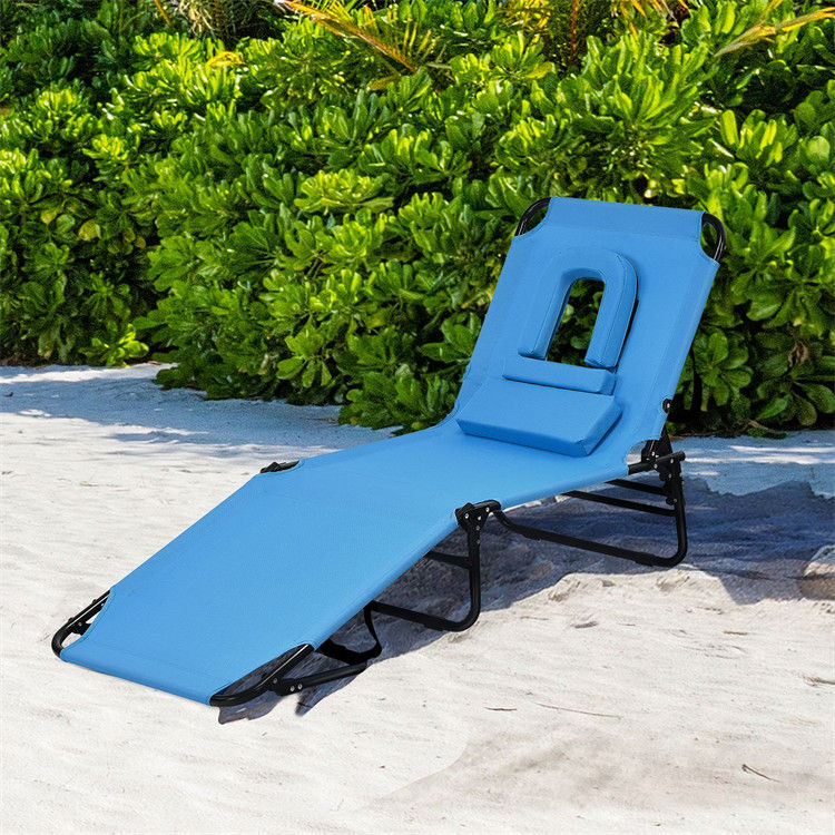 Outdoor Folding Beach Chaise Lounge Kursi