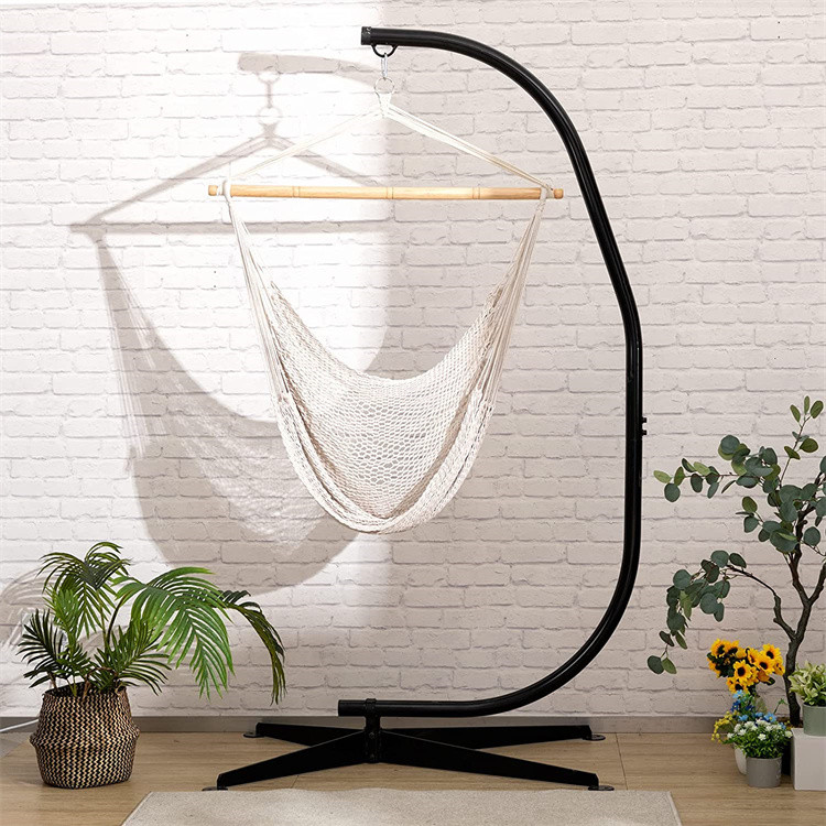 Metal Hanging Hammock C-Stand kanggo Kursi