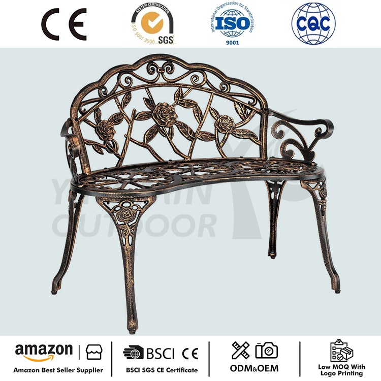 Taman Taman Langsung Metal Bench Aluminium