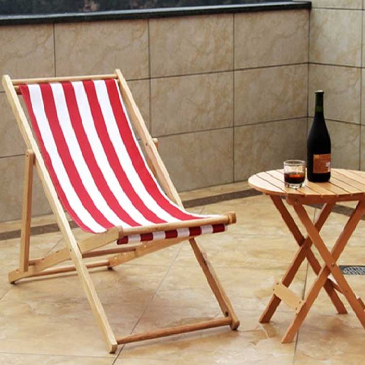 Kursi Pantai Sling Lipat Kayu