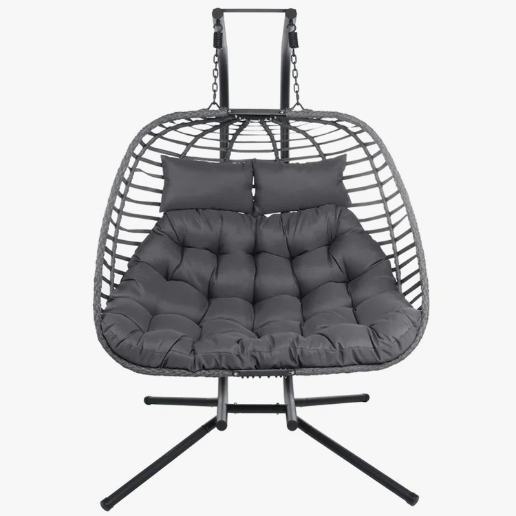 2 Kursi Rotan Egg Swing Kursi