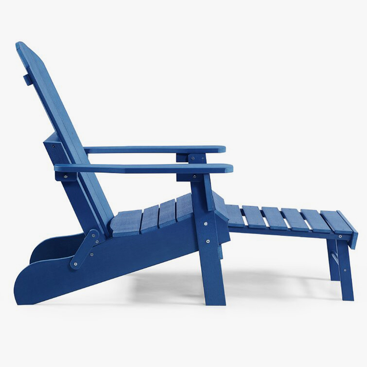 Kursi Adirondack Lipat Resin karo Ottoman